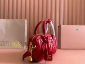ARCADIE MATELASSÉ BAG 19 IN CERISE RED CALFSKIN GOLD HARDWARE