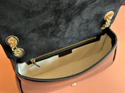 MEDIUM BLONDIE SHOULDER BAG 26.5 IN BLACK PATENT CALFSKIN