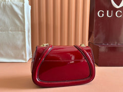 SMALL BLONDIE SHOULDER BAG 21.5 IN RED PATENT CALFSKIN