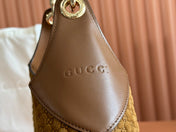 MEDIUM B SHOULDER BAG 42 IN BROWN GG SUEDE