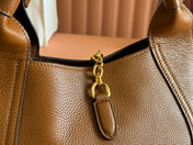 MEDIUM SOFTBIT MAXI SHOULDER BAG 27.5 IN BROWN GRAINY LAMBSKIN