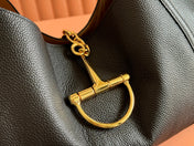 SOFTBIT MAXI SHOULDER BAG 46 IN BLACK GRAINY LAMBSKIN