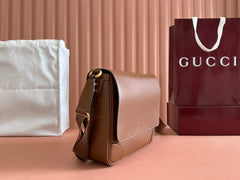 MEDIUM EMBLEM CROSSBODY BAG 29 IN BROWN CALFSKIN