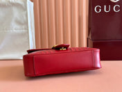 MARMONT SHOULDER BAG 31 IN RED CALFSKIN GOLD CHAIN
