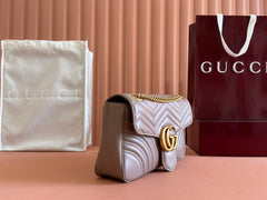 MARMONT SHOULDER BAG 31 IN BEIGE CALFSKIN GOLD CHAIN