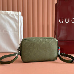 SMALL CROSSBODY BAG 23.5 IN FOREST GREEN GG CANVAS