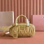 ARCADIE MATELASSÉ BAG 22 BEIGE IN CALFSKIN