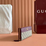 GG MARMONT 19 LONG WALLET IN RED AND BEIGE CALFSKIN