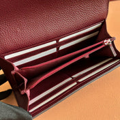 GG MARMONT BAG 19 EBONY AND DARK RED CALFSKIN ON CHAIN