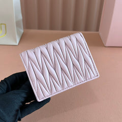 SMALL MATELASSÉ NAPPA LEATHER WALLET LIGHT PINK