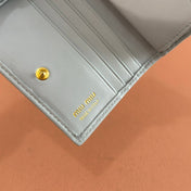 SMALL MATELASSÉ NAPPA LEATHER WALLET BLUE GRAY