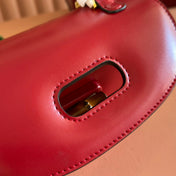 GUCCI BAMBOO MINI BAG 21 RED IN CALFSKIN