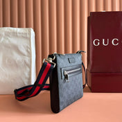 GG SUPREME MESSENGER BAG 23 IN BLACK COATED CANVAS