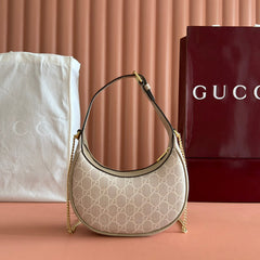 GG SUPREME SHOULDER BAG 22 CREAM IN CANVAS GOLD HARDWARE
