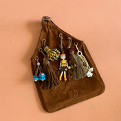 SUEDE BAG WITH TRICK 37 DARK BROWN