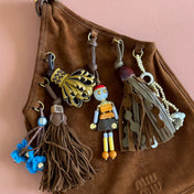 SUEDE BAG WITH TRICK 37 DARK BROWN