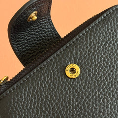 GG 25S MARMONT WALLET 13 IN BLACK CALFSKIN GOLD HARDWARE