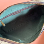 GUCCI 26S OPHIDIA CROSSBODY BAG 24 IN BROWN AND DARK BEIGE CANVAS