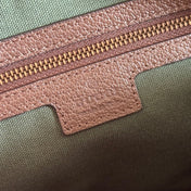 GUCCI 26S OPHIDIA CROSSBODY BAG 24 IN BROWN AND DARK BEIGE CANVAS