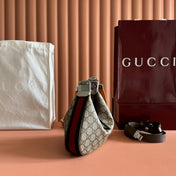 GUCCI 25S ATTACHE SHOULDER BAG 23 CM IN DARK BEIGE MIX BROWN CALFSKIN