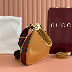 GUCCI 25S ATTACHE SHOULDER BAG 35 CM IN BROWN CALFSKIN