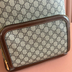 GUCCI 25S SUPREME BACKPACK 41 CM IN BROWN MIX BEIGE CALFSKIN