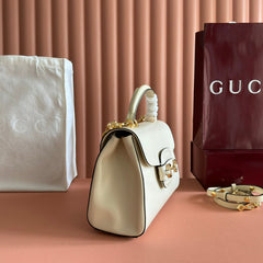 GUCCI 25S HORSEBIT 1955 MEDIUM SHOULDER BAG 29 CM IN CREAM WHITE CALFSKIN WITH GOLD HARDWARE