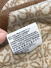 ANAGRAM WOOL JACQUARD BLANKET SHAWL 140 CM CAMEL BEIGE 413661