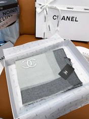 SCARF 200 CM IN MOUSE GRAY MIX WHITE CASHMERE 402261