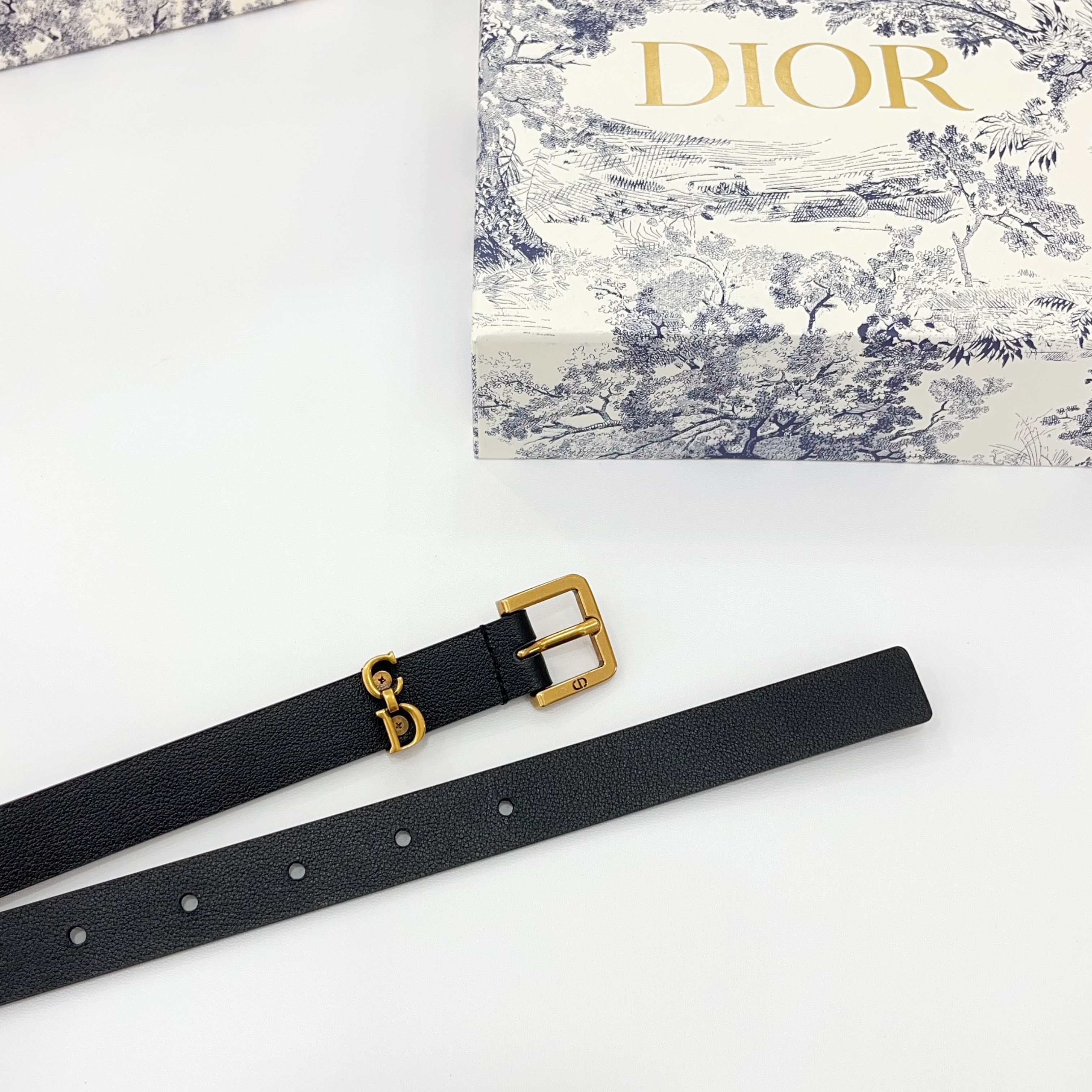 DIOR 25S BELT 20 MM IN BLACK CALFSKIN 570112