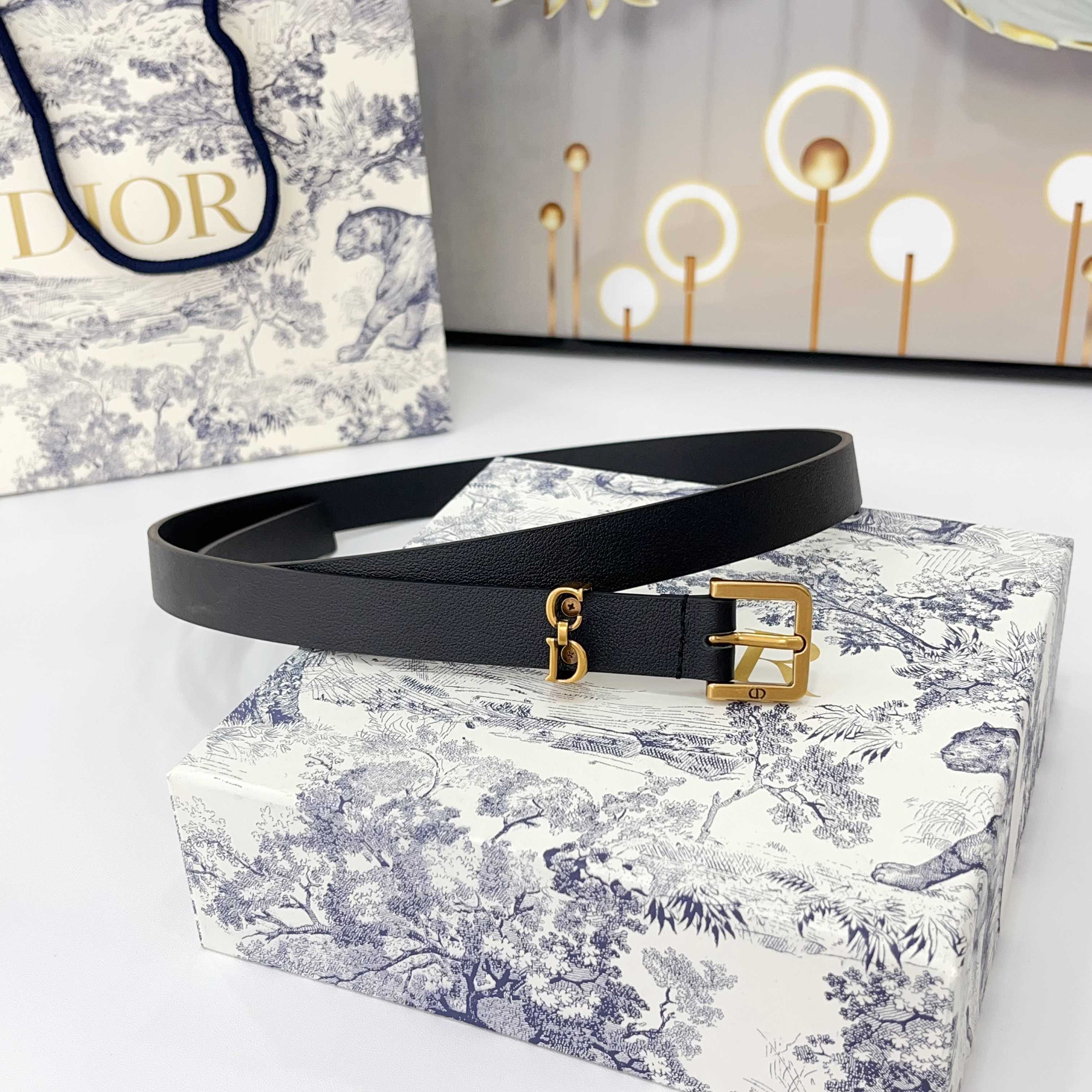 DIOR 25S BELT 20 MM IN BLACK CALFSKIN 570112