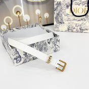 DIOR 25S BELT 20 MM IN WHITE CALFSKIN 570114