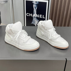 HIGH-TOP SNEAKERS IN WHITE CALFSKIN