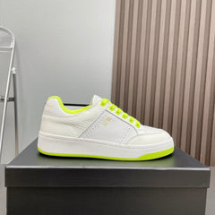 SL/61 SNEAKERS IN WHITE MIX NEON YELLOW CALFSKIN