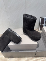 BALENCIAGA 25S LOW ANKLE BOOTS PLATFORM HEEL IN BLACK SUEDE STYLE 9