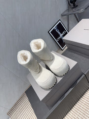 BALENCIAGA 25S LOW ANKLE BOOTS PLATFORM HEEL IN WHITE SUEDE STYLE 2