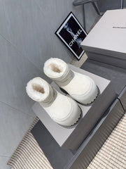 BALENCIAGA 25S LOW ANKLE BOOTS PLATFORM HEEL IN WHITE SUEDE STYLE 1