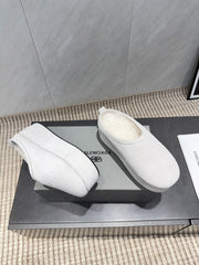 BALENCIAGA 25S AURALEE SLIP-ON 50 MM IN WHITE SUEDE STYLE 3