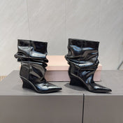 BALMAIN 26S BOOT 75 MM IN BLACK CALFSKIN