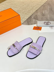 HM 26S GIULIA SANDAL IN LIGHT PURPLE SUEDE AND CALFSKIN SILVER HARDWARE