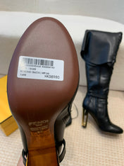 FE FEEL SANDALS IN BROWN AND BLACK FABRIC