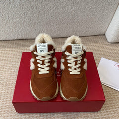 VIV' RUN SNEAKER IN BROWN SUEDE AND SHEARLING