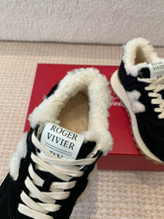 VIV' RUN SNEAKER IN BLACK SUEDE AND SHEARLING