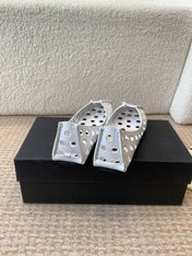 PERFO BALLET FLATS IN WHITE CALFSKIN