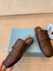 DOUBLE MONK MULES IN DARK BROWN CALFSKIN