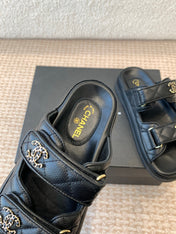 DAD SANDAL IN BLACK SHEEPSKIN MULE