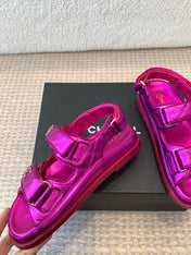 DAD SANDAL IN MAGENTA PURPLE SHEEPSKIN