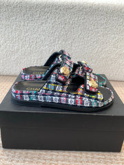 DAD SANDAL IN COLORFUL FABRIC WITH SEQUINS MULE