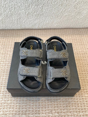 DAD SANDAL IN BLACK DENIM FABRIC