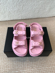 DAD SANDAL IN PALE PINK CALFSKIN